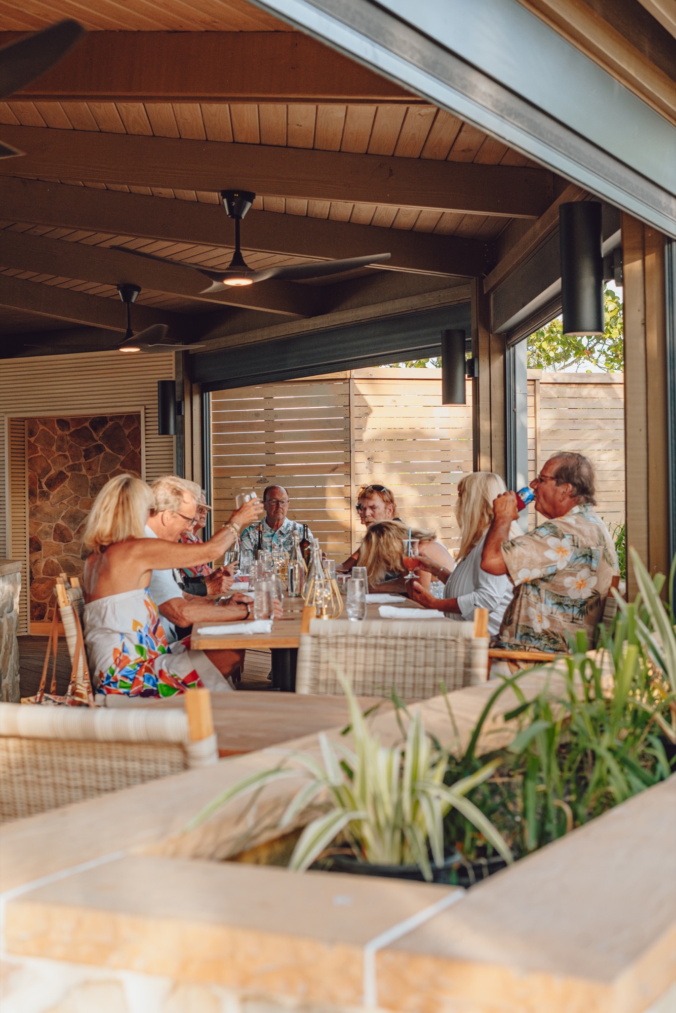 A long table on the terrace