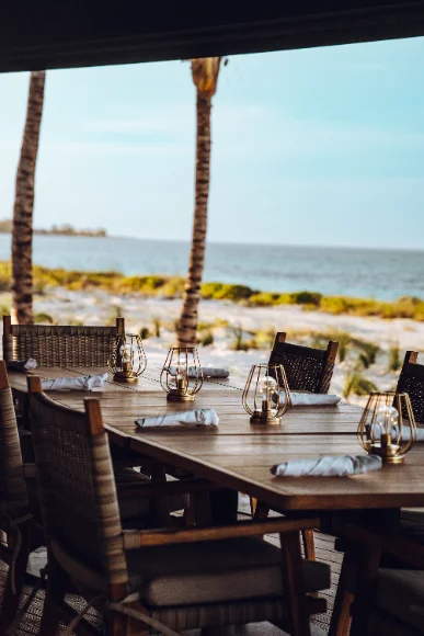 Tables at golden hour