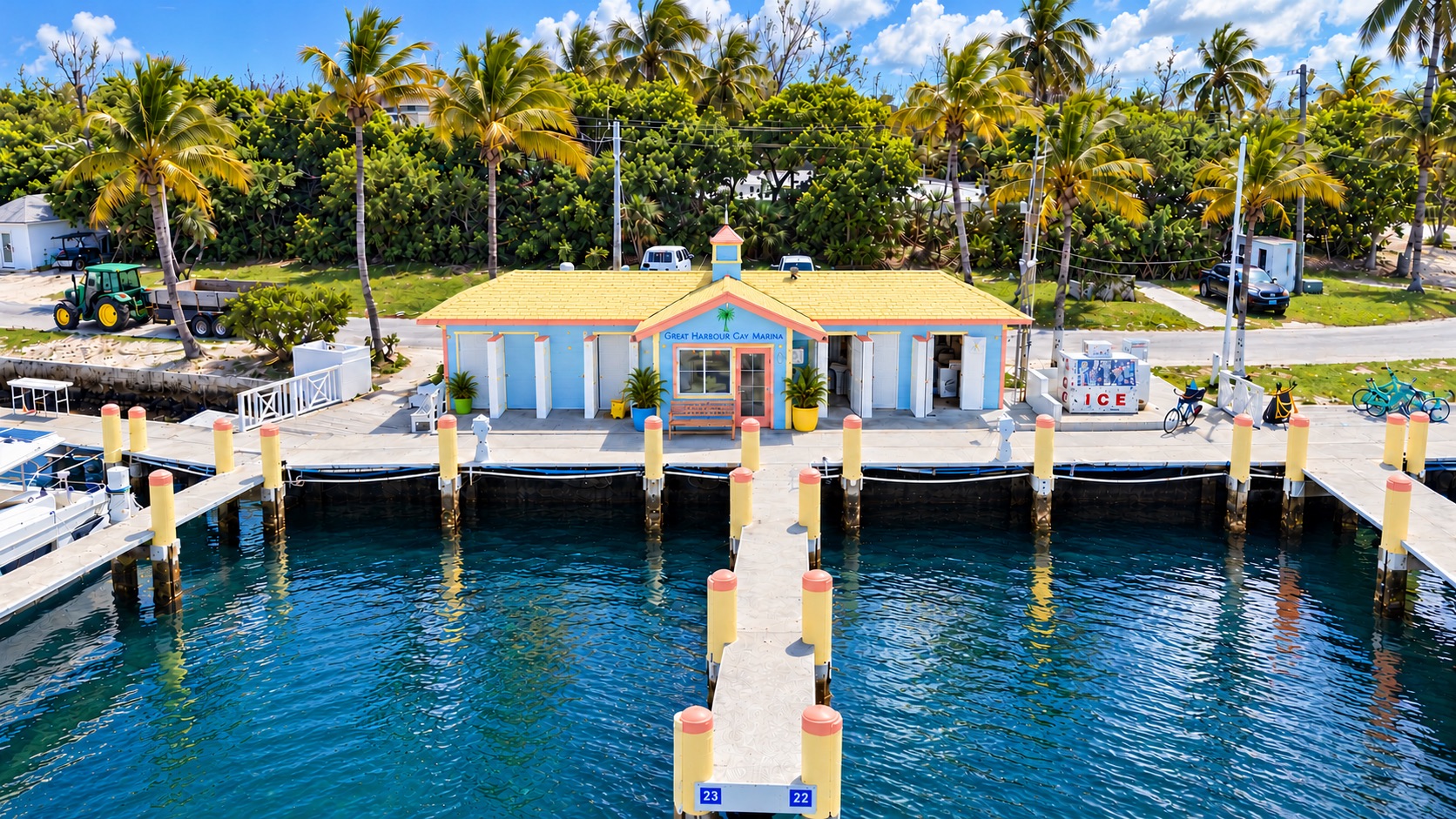 Dockhouse and fuel dock (rendering)