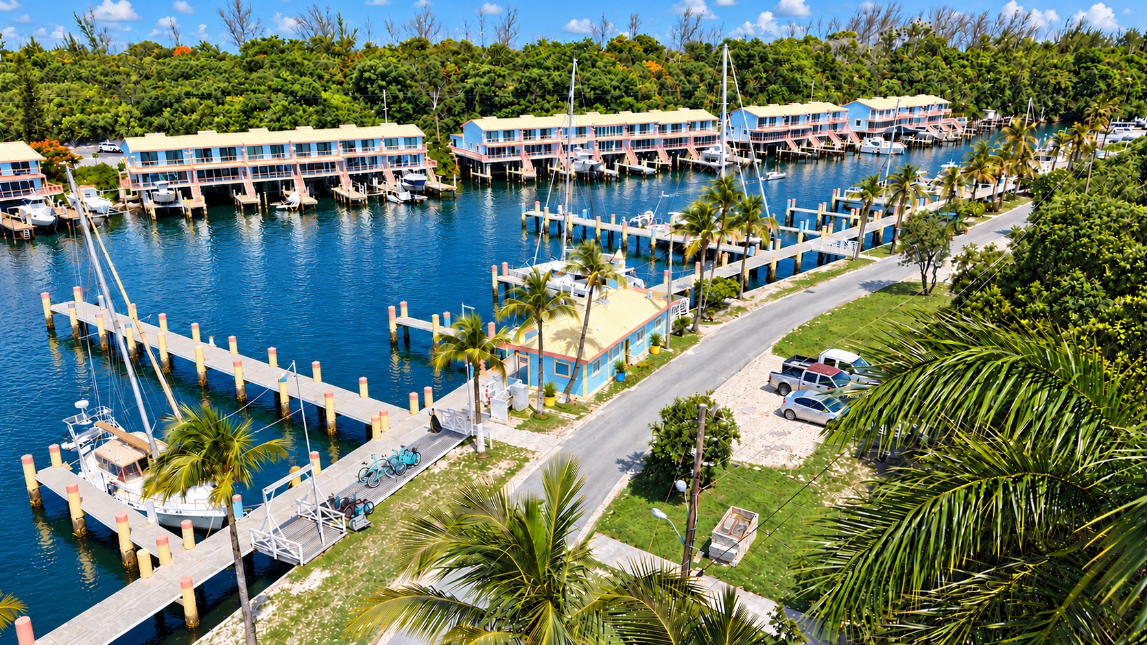 The marina from the road (rendering)