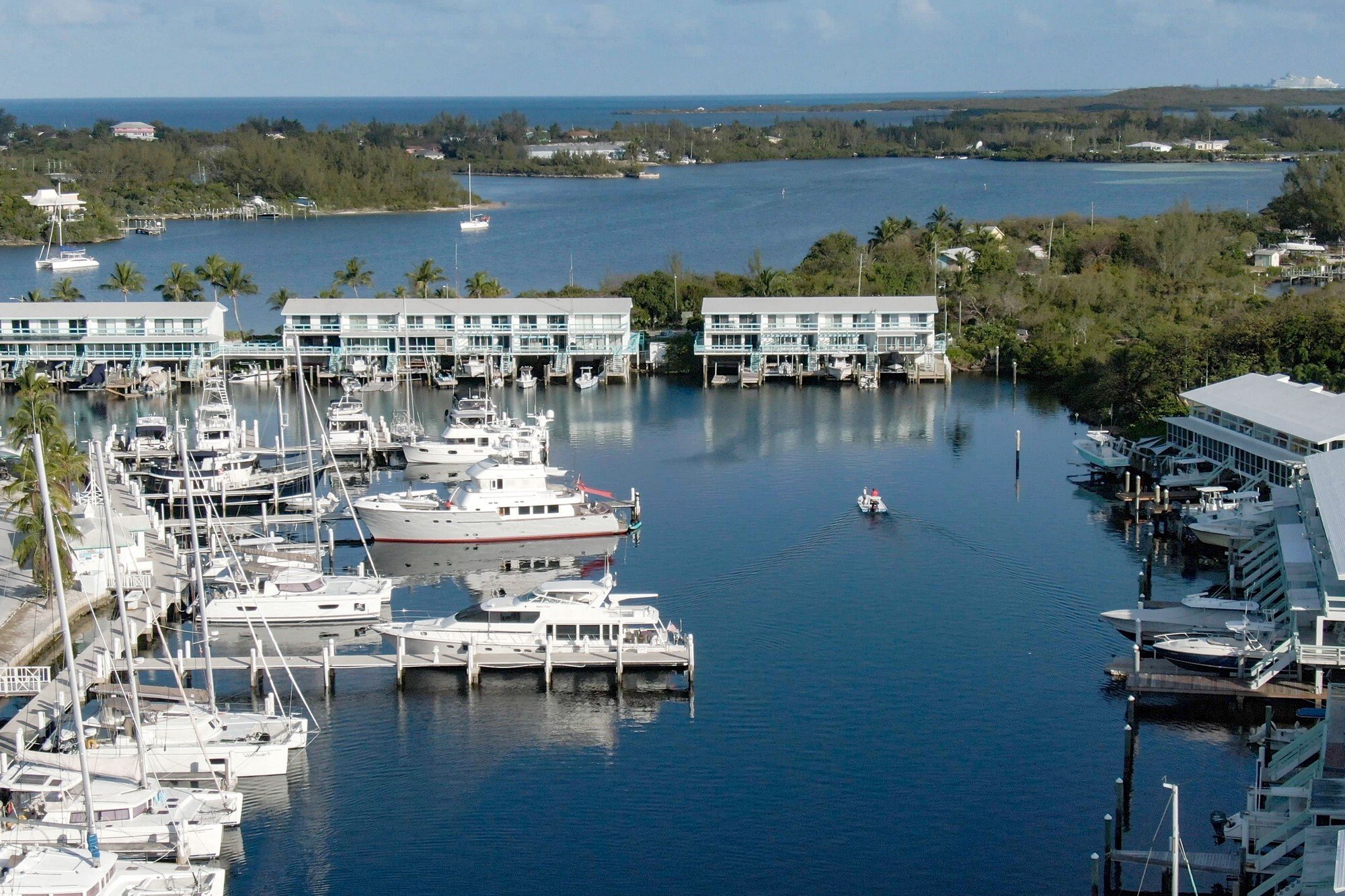 The marina basin from above